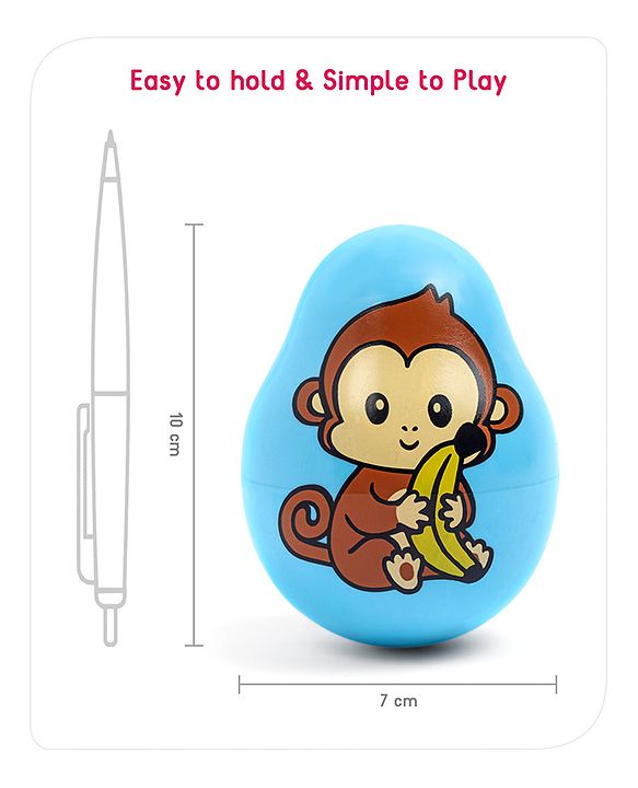 Babyhug Dog Musical Push and Shake Roly Poly| Wobbling Bell Sounds For 0 Months+| Child Safe Material| Gifting Toy| BIS Certified