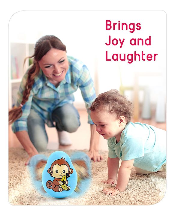 Babyhug Dog Musical Push and Shake Roly Poly| Wobbling Bell Sounds For 0 Months+| Child Safe Material| Gifting Toy| BIS Certified