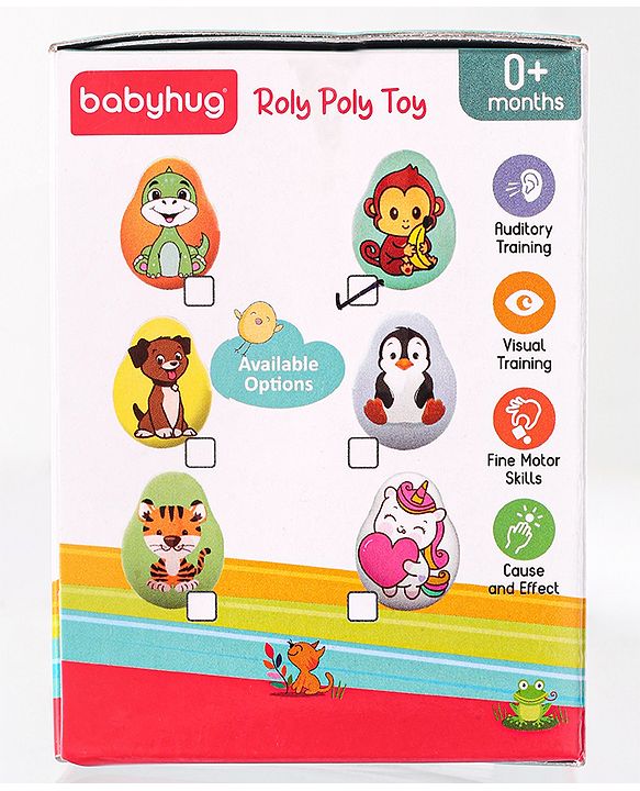 Babyhug Dog Musical Push and Shake Roly Poly| Wobbling Bell Sounds For 0 Months+| Child Safe Material| Gifting Toy| BIS Certified