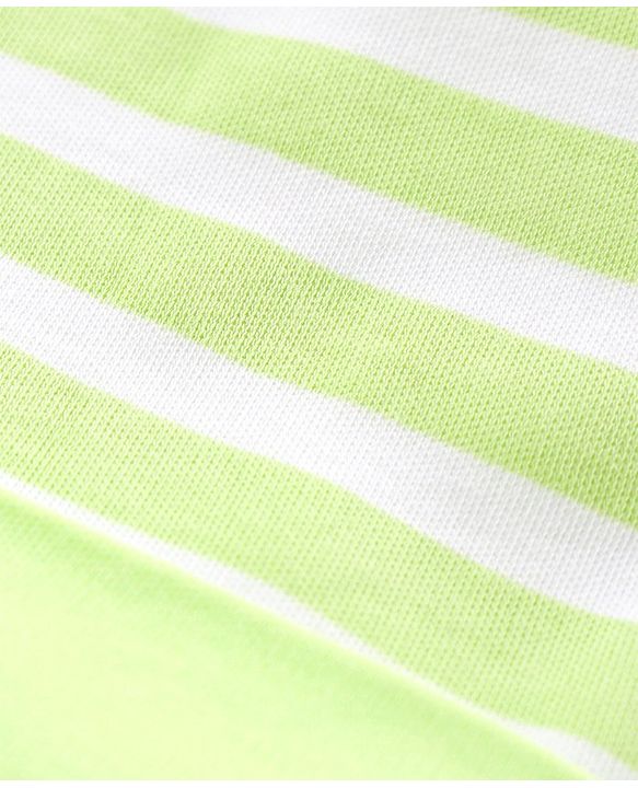 Babyhug 100% Cotton Stripped and Paw Printed Caps Pack of 2 Green and Blue - Diameter 9.5 cm
