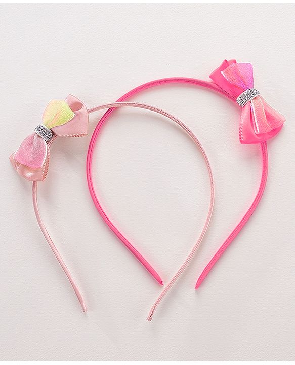 Babyhug Hair Bands and Bow Clips Set of 6 - Multicolour