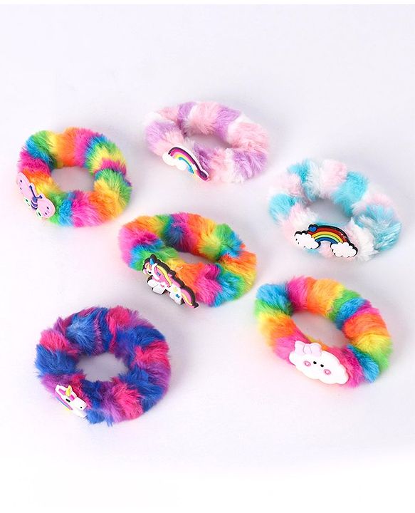 Babyhug Rubber Bands & Scrunchies Sets Free Size- Multicolor