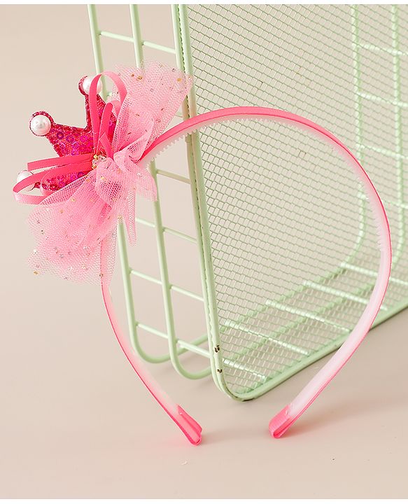 Babyhug Hair Bands With Flower Applique Free Size Pack of 2-  Peach & Purple