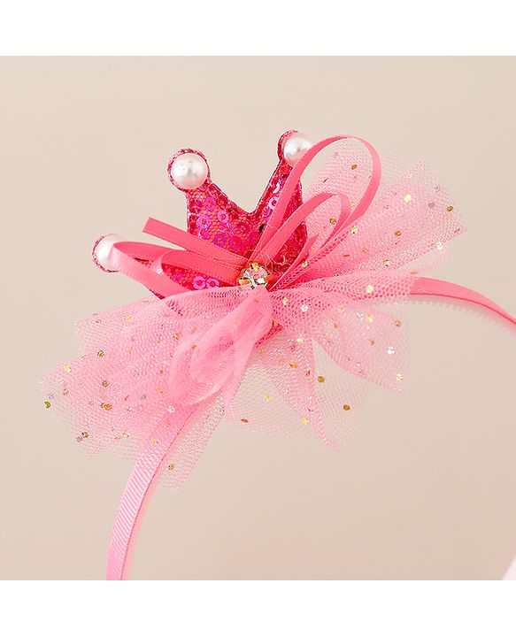 Babyhug Hair Bands With Flower Applique Free Size Pack of 2-  Peach & Purple