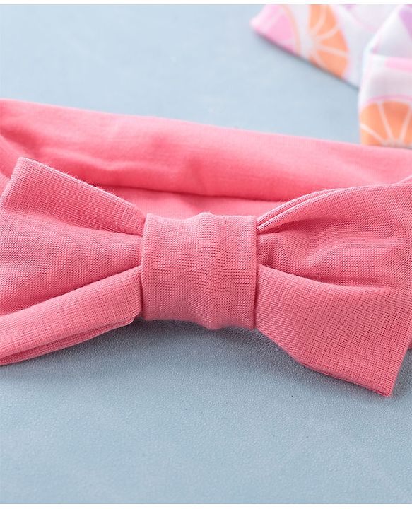 Babyhug Headbands with Bow Applique Free Size Pack of 3 - White Rani & Pink