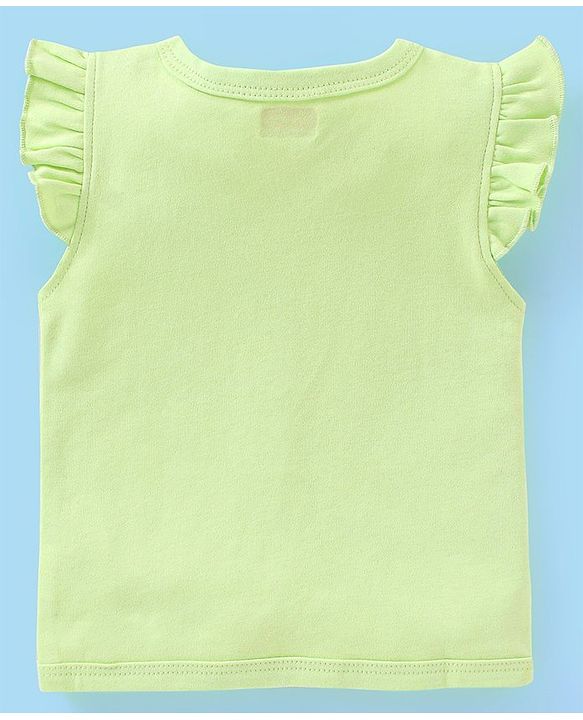 Babyhug 100% Cotton Frill Sleeves Vests Popsicle & Dot Print Pack of 3- Green & Pink