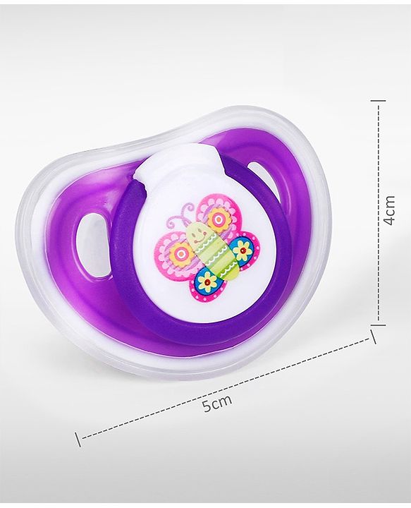 Babyhug Orthodontic Silicone Soother with Protective Cover  Pack of 2 Purple | BPA-Free | Skin-Friendly | Gentle on Gums