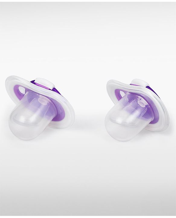 Babyhug Orthodontic Silicone Soother with Protective Cover  Pack of 2 Purple | BPA-Free | Skin-Friendly | Gentle on Gums