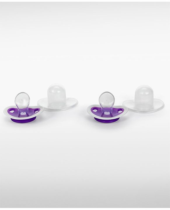 Babyhug Orthodontic Silicone Soother with Protective Cover  Pack of 2 Purple | BPA-Free | Skin-Friendly | Gentle on Gums