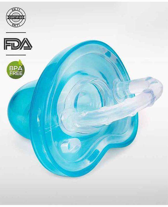Babyhug Full Silicone Orthodontic Soother with Protective Cover  Turquoise | BPA Free | Gentle on Gums | Easy to Sterilize |Psychological Breathing