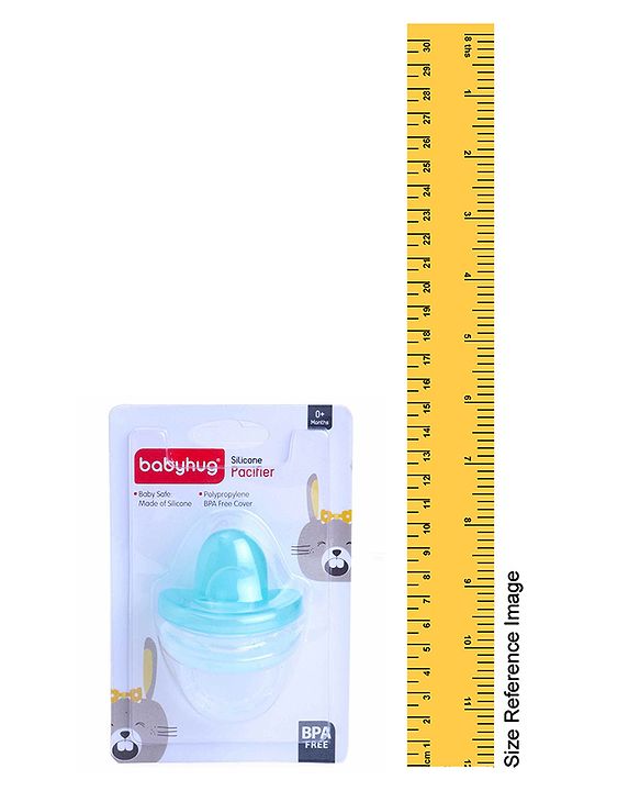 Babyhug Full Silicone Orthodontic Soother with Protective Cover  Turquoise | BPA Free | Gentle on Gums | Easy to Sterilize |Psychological Breathing