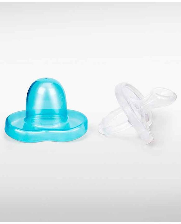 Babyhug Full Silicone Orthodontic Soother with Protective Cover  Turquoise | BPA Free | Gentle on Gums | Easy to Sterilize |Psychological Breathing