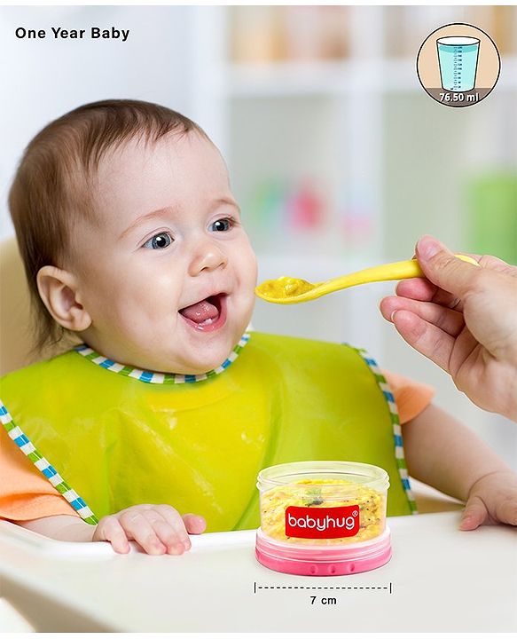 Babyhug Milk Powder Container 4 Racks 75 ml each - Blue Pink Yellow