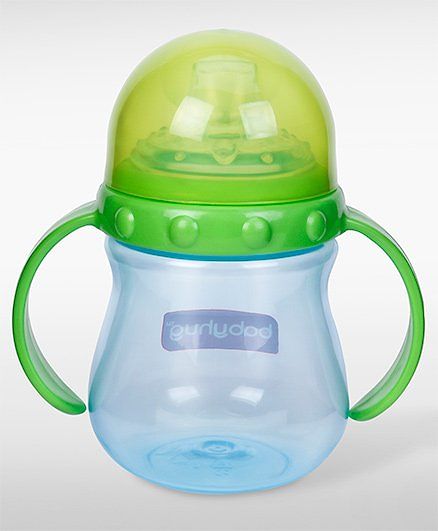 Babyhug Sipper Cup with Twin Handles for Toddlers 240 ml - Green | Spill Proof | Easy Grip | BPA Free | Spill-Resistant
