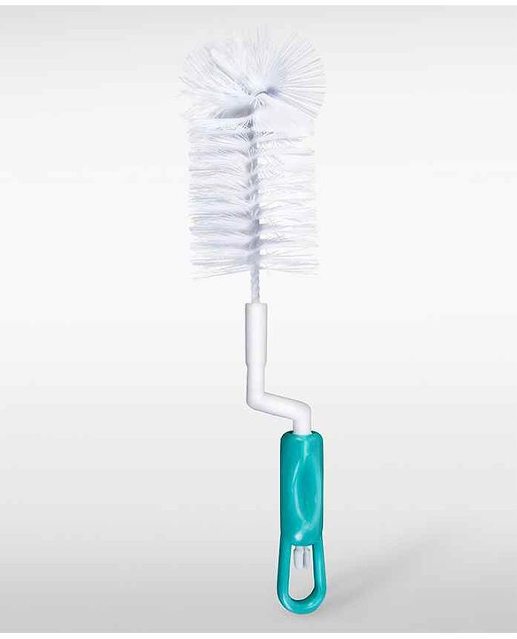 Babyhug 2-in-1 Rotating Bottle & Nipple Cleaning Brush with Soft Bristles  Green | BPA Free | Easy Grip | 360° Cleaning Tool | Easy to Clean Bottles | Silicone Bristles | Anti Slip Handle