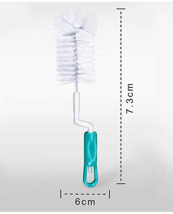 Babyhug 2-in-1 Rotating Bottle & Nipple Cleaning Brush with Soft Bristles  Green | BPA Free | Easy Grip | 360° Cleaning Tool | Easy to Clean Bottles | Silicone Bristles | Anti Slip Handle