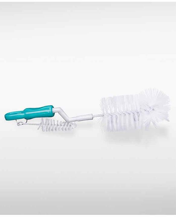 Babyhug 2-in-1 Rotating Bottle & Nipple Cleaning Brush with Soft Bristles  Green | BPA Free | Easy Grip | 360° Cleaning Tool | Easy to Clean Bottles | Silicone Bristles | Anti Slip Handle