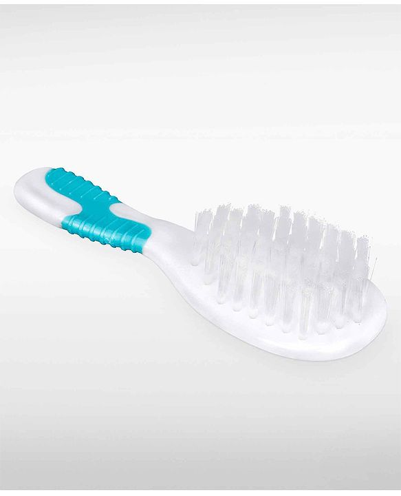 Babyhug Soft Grip Baby Hair Brush and Comb Set for Newborns & Toddlers Blue  | Gentle Scalp Care | Environment Friendly | BPA Free | Round Tip | Soft | Massage| Stimulation