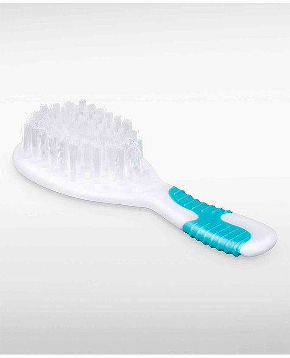 Babyhug Soft Grip Baby Hair Brush and Comb Set for Newborns & Toddlers Blue  | Gentle Scalp Care | Environment Friendly | BPA Free | Round Tip | Soft | Massage| Stimulation