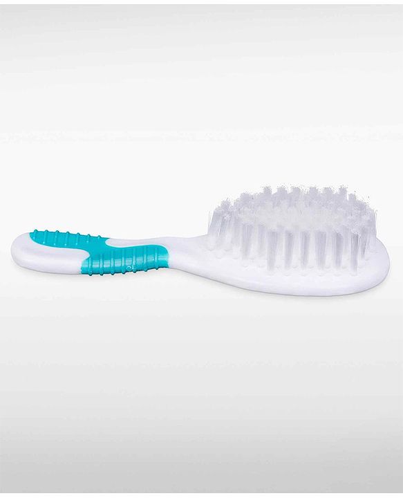 Babyhug Soft Grip Baby Hair Brush and Comb Set for Newborns & Toddlers Blue  | Gentle Scalp Care | Environment Friendly | BPA Free | Round Tip | Soft | Massage| Stimulation