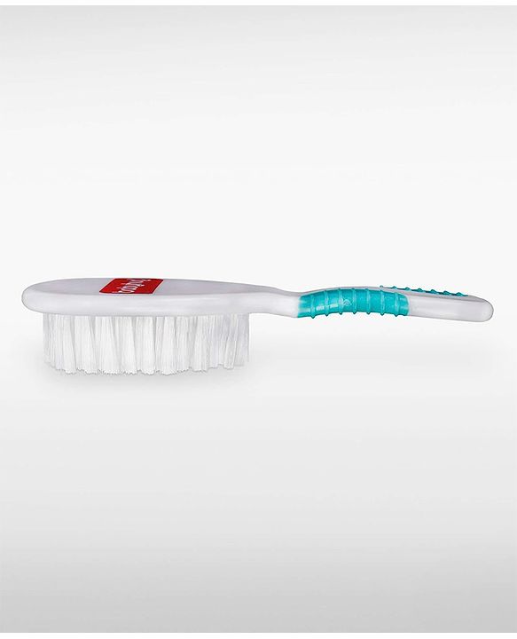 Babyhug Soft Grip Baby Hair Brush and Comb Set for Newborns & Toddlers Blue  | Gentle Scalp Care | Environment Friendly | BPA Free | Round Tip | Soft | Massage| Stimulation