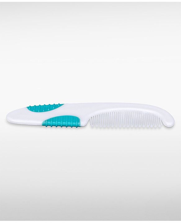 Babyhug Soft Grip Baby Hair Brush and Comb Set for Newborns & Toddlers Blue  | Gentle Scalp Care | Environment Friendly | BPA Free | Round Tip | Soft | Massage| Stimulation