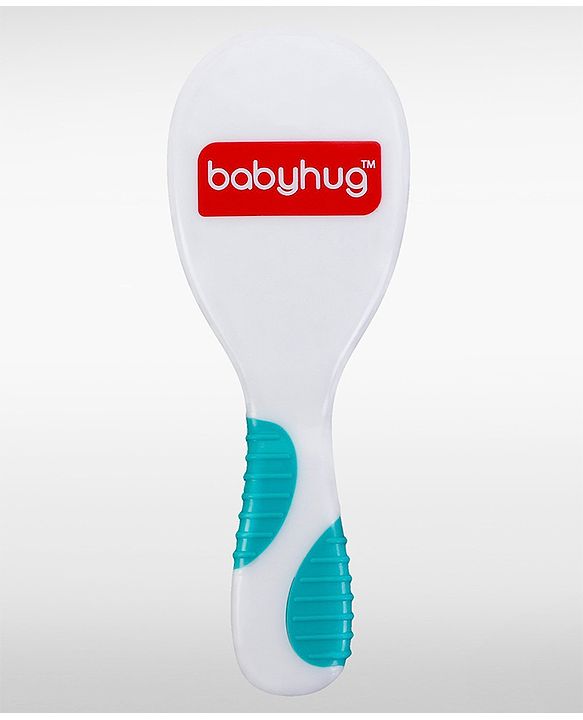 Babyhug Soft Grip Baby Hair Brush and Comb Set for Newborns & Toddlers Blue  | Gentle Scalp Care | Environment Friendly | BPA Free | Round Tip | Soft | Massage| Stimulation