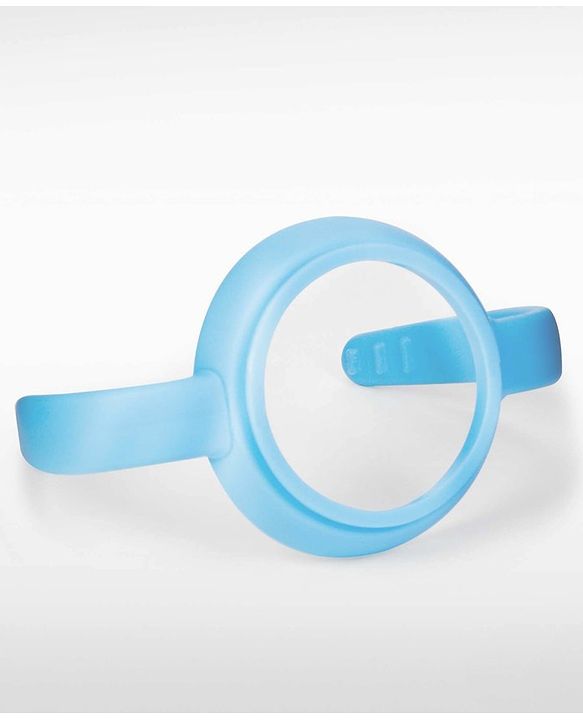 Babyhug Bubble Anti-Colic Feeding Bottle with Dual Handles - Blue & White, 250 ml | Sterilizable | BPA-Free | Bottle for Babies | Newborns | Toddlers