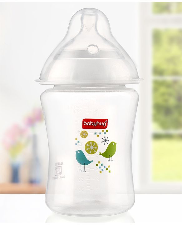 Babyhug Wide Neck Polypropylene  Anti- Colic Feeding Bottle - 250 ml