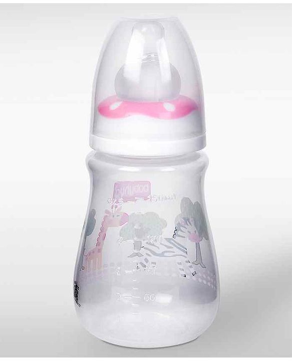 Babyhug Anti-Colic Sterilizable PP Feeding Bottle with Handle Pink  150 ml | BPA-Free | Leak-Resistant| Silicone | Mimics Natural Feeding