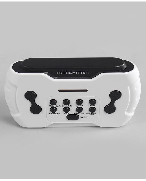 Babyhug Battery Operated Ride On Car with Music & Lights - White| Forward & Reverse Drive| Wide Comfortable Seat| Rechargeable Battery| Remote Control| Pre-loaded Music with USB & AUX