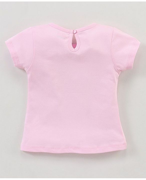 Babyhug 100% Cotton Half Sleeves Tee with Graphics - Pink