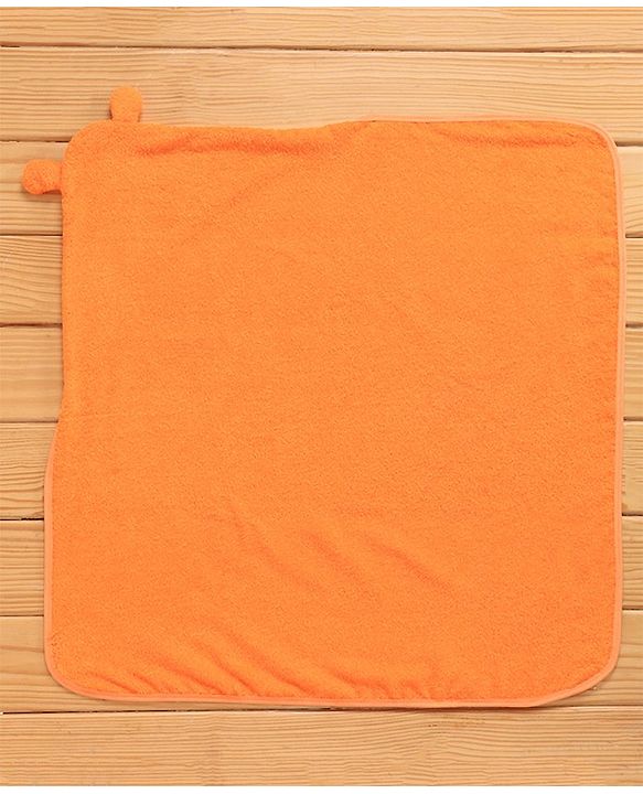 Babyhug Knitted Terry Tiger Hooded Towel - Orange
