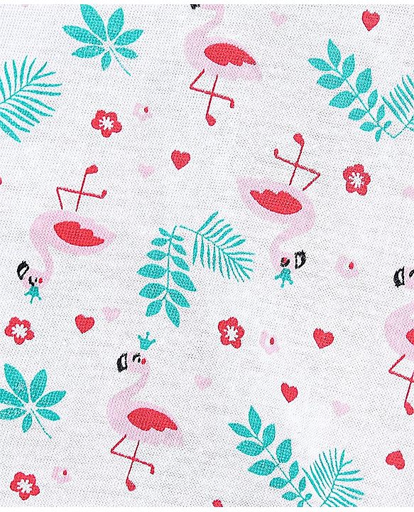 Babyhug 100% Cotton Half Sleeves A Line Floral Printed Frock with Bow Applique Pack of 2 - Pink