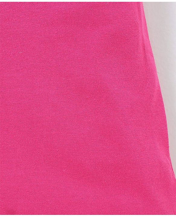 Babyhug 100% Cotton Half Sleeves Frock with Bow Applique - Pink