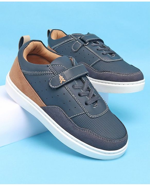 Pine Kids Casual Shoes with Velcro Closure - Navy Blue