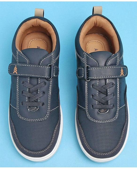 Pine Kids Casual Shoes with Velcro Closure - Navy Blue
