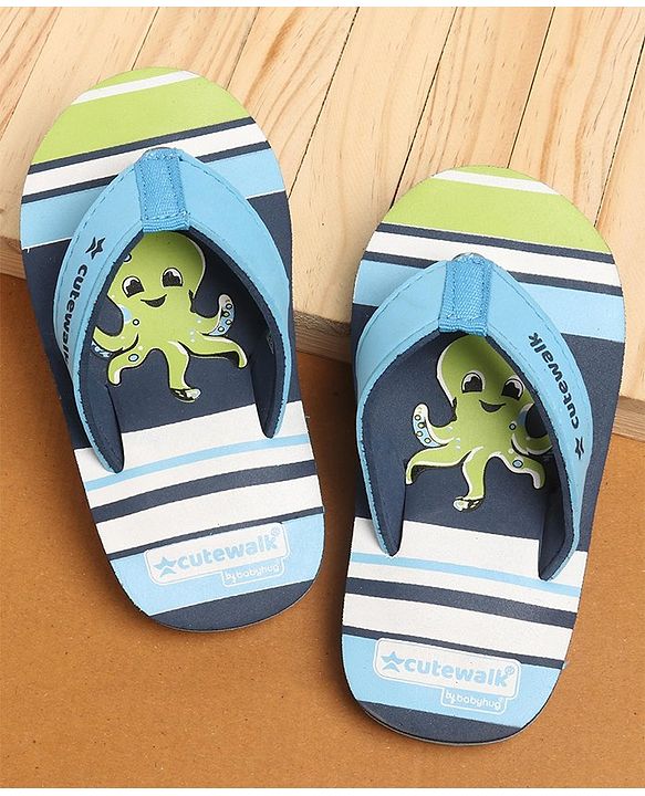 Cute Walk by Babyhug Back Strap Closure Flip Flops - Blue