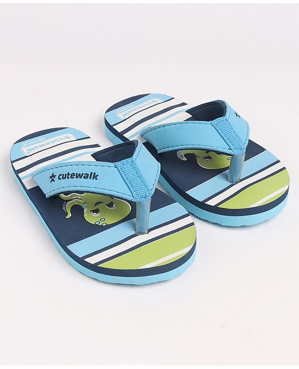 Cute Walk by Babyhug Back Strap Closure Flip Flops - Blue