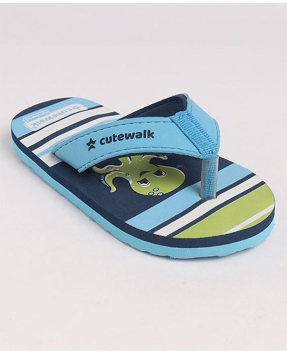Cute Walk by Babyhug Back Strap Closure Flip Flops - Blue