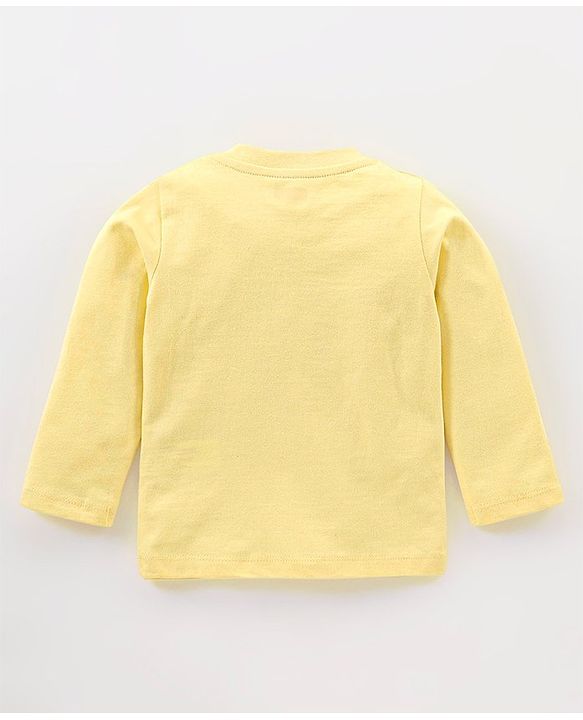 Babyhug Cotton Knit Full Sleeves Night Suit Lion Print - Yellow