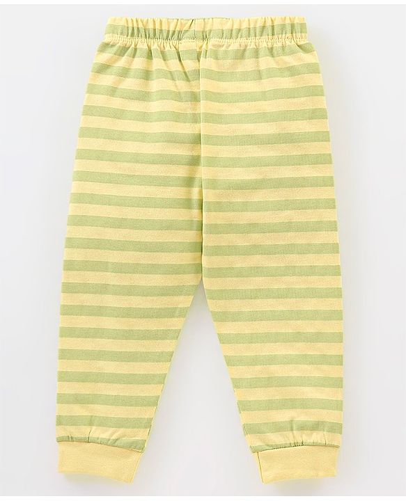 Babyhug Cotton Knit Full Sleeves Night Suit Lion Print - Yellow