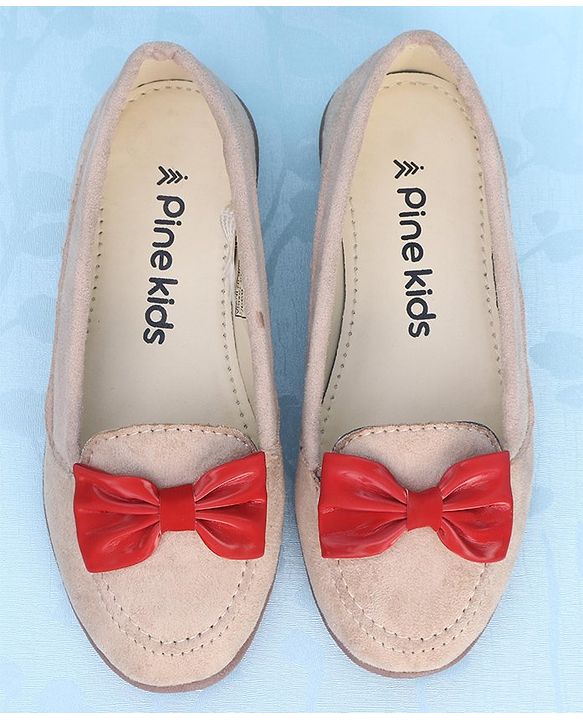 Pine Kids Bellies With Bow Applique - Cream