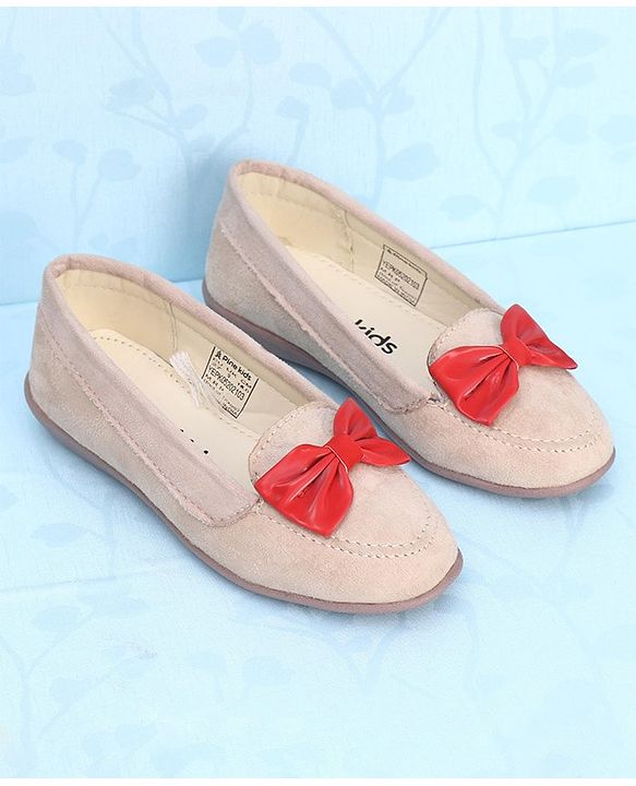 Pine Kids Bellies With Bow Applique - Cream