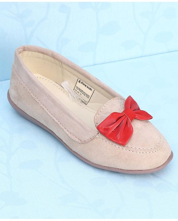 Pine Kids Bellies With Bow Applique - Cream