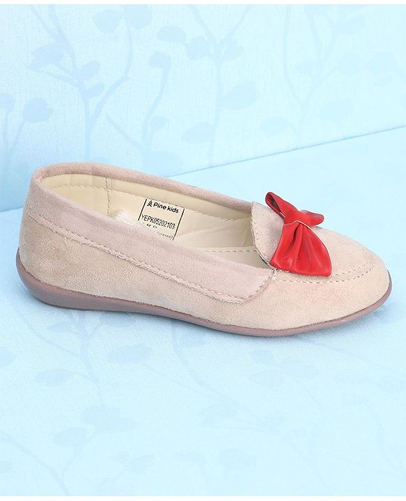 Pine Kids Bellies With Bow Applique - Cream