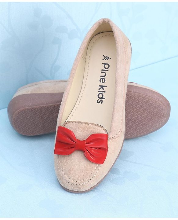Pine Kids Bellies With Bow Applique - Cream