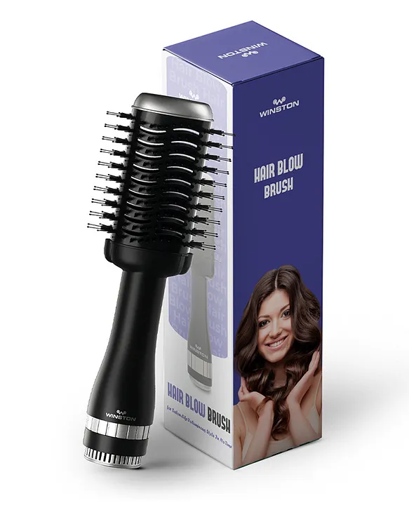 Winston 2-in-1 Hair Styling Blow Brush for Women 1200 Watts-(Black)