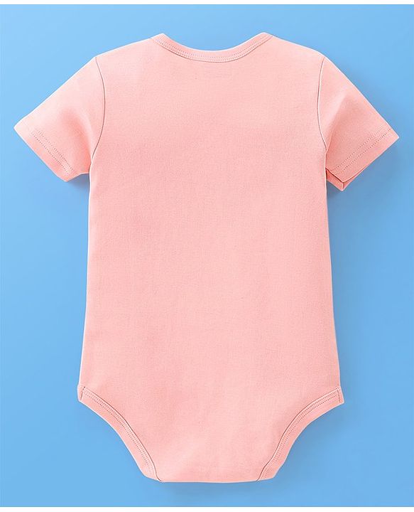 Babyhug 100% Cotton Half Sleeves Onesies Sea Life & Star Print Pack Of 5 - Blue Pink & White