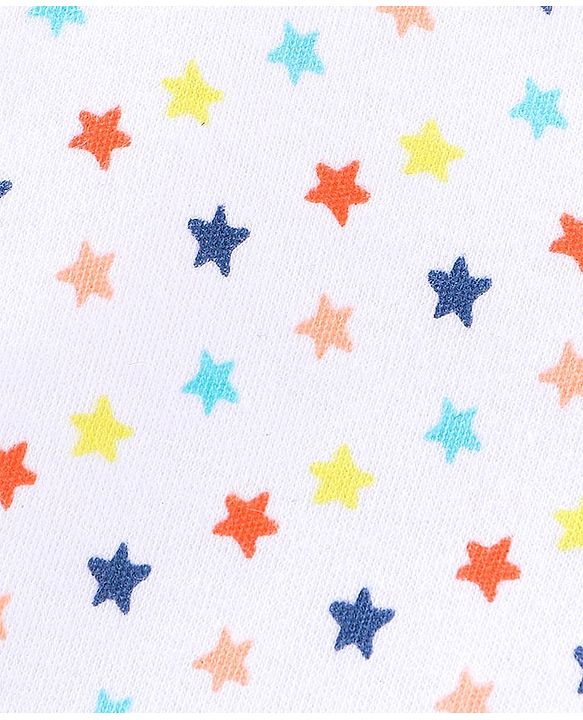 Babyhug 100% Cotton Half Sleeves Onesies Sea Life & Star Print Pack Of 5 - Blue Pink & White